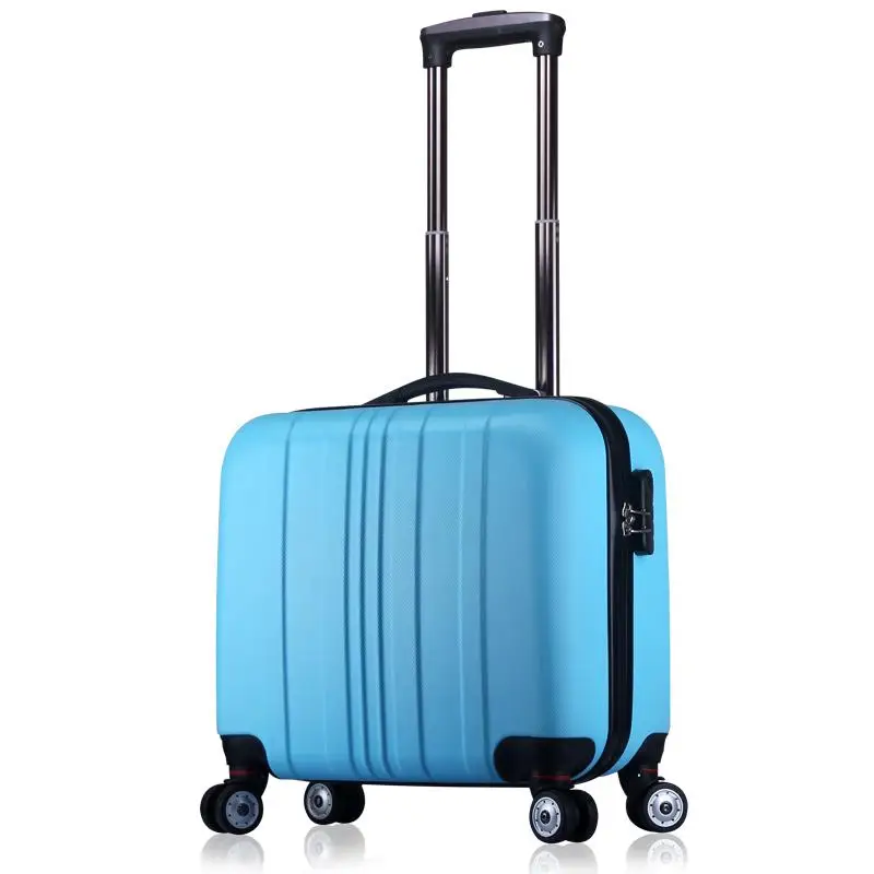 Унисекс спинер ABS носить на небольшой чемодан Бизнес scrubed Путешествия Малый багаж 16 дюймов чехол для переноски-на Цвет блок 7 цветов - Цвет: Blue with Black