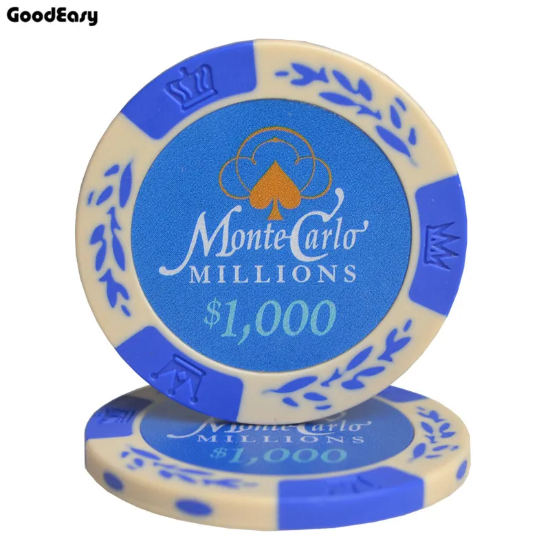 25 Dollar Nennwert Monte Carlo Pokerraum Label Casino-Spiel-Chips 