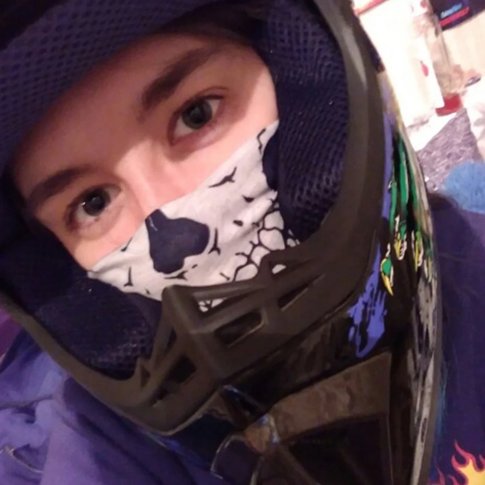 Skull Bandana Bike Motorcycle Helmet Neck Face Mask Paintball Ski Sport Headband