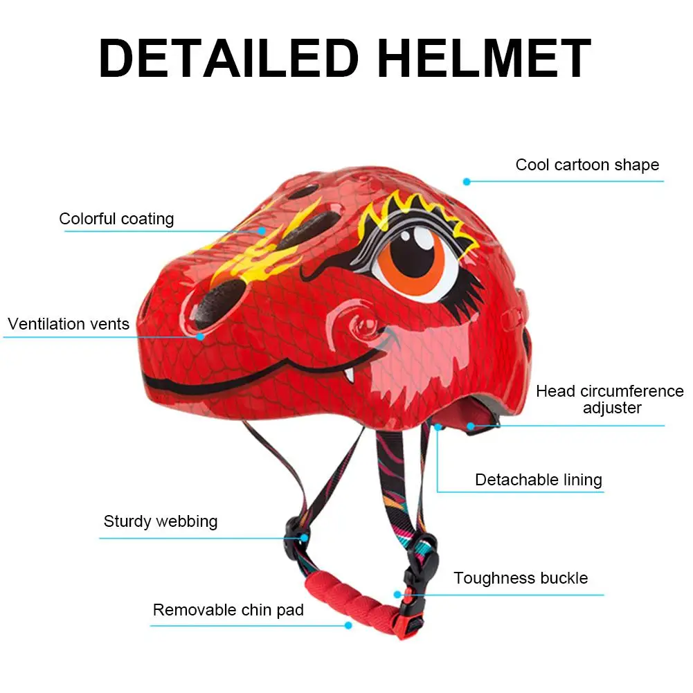 Children Helmet Electric Bicycle Balance Car Skateboard Protective Gear Riding Speed Sliding Cycling Helmet With Tail Light