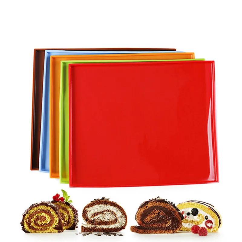 

New Silicone Bakeware Baking Dishes Pastry Baking Tray Oven Rolling Kitchen Non-stick Swiss Roll Mat Sheet