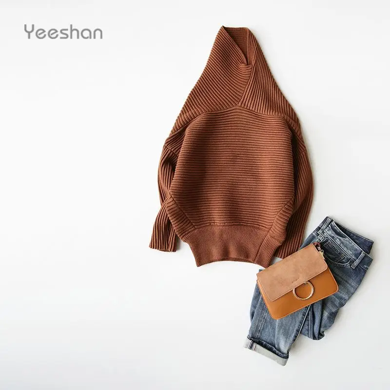 #^Special Price Yeeshan Cashmere Turtleneck Sweater Women Batwing Sleeve Women Sweaters and Pullovers Ribbed Knitting Women's Sweater Brand