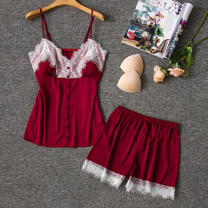

Shorts Sleepwear Ladies Pyjamas Satin Pajamas Women Sleep Women Sleepwear Shorts 9656