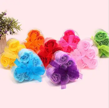 

480pcs Rose Flower Soap Bridal Shower Favor Wedding Favor 6PCS Gift Soap Rose Flower in Heart Shape Clear Box