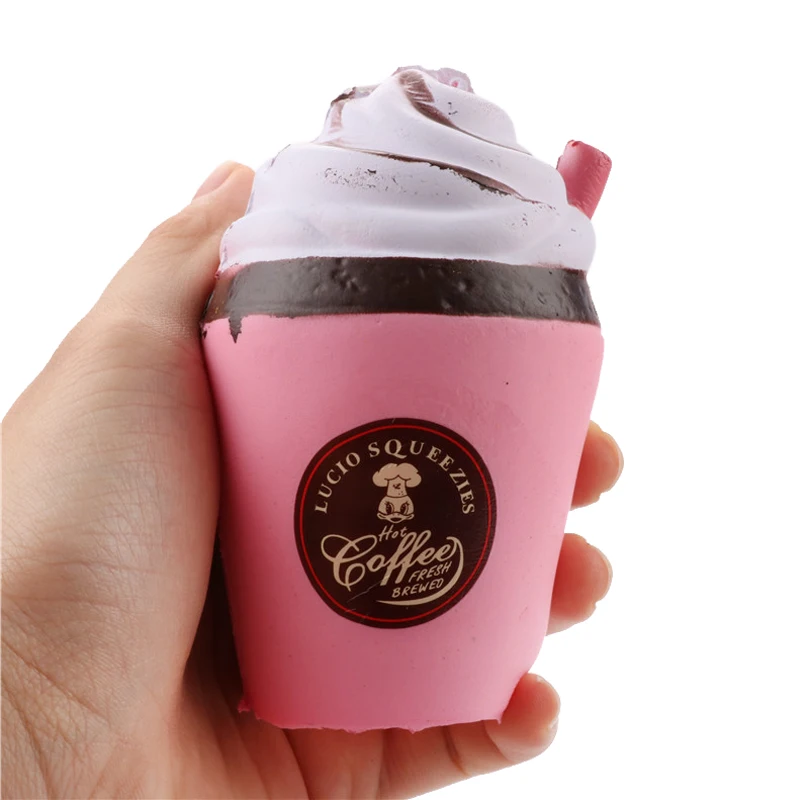 

Squishy Pink Ice Cream Cup Soft Slow Stress Relief Squeeze Food Squishies Charms Scented Pendent Decor Kids Toys Gift For Girls