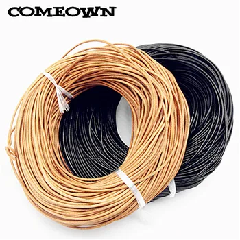 

COMEOWN 100yards Black Genuine Leather Cord 2mm Natural Real Leather String Thread Beading Cords Rope for DIY Jewelry Findings