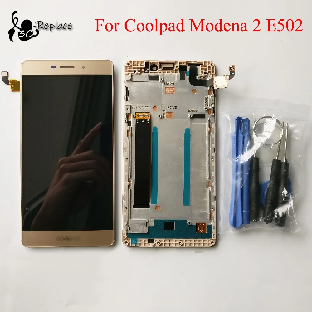 Черный/белый/золотой 5,5 дюйма для Coolpad Modena 2 E502 ЖК-дисплей с сенсорным экраном дигитайзер сборка с рамкой бесплатные инструменты