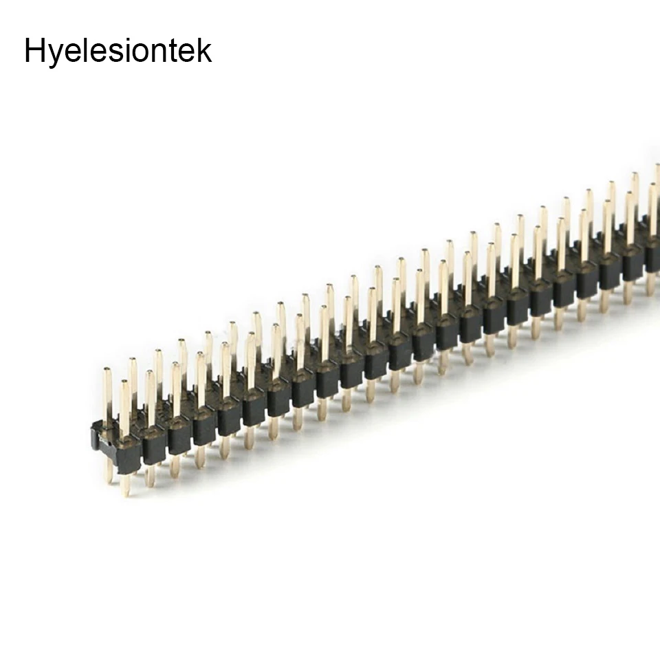 

10pcs Double Pin Header for Arduino Gold-plated Straight Connectors 2x40 80pins 2.54mm Breakable Golden Strip Board Breadboard