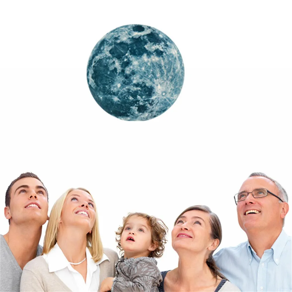 20cm-Luminous-Moon-Earth-Cartoon-DIY-3D-Wall-Stickers-for-Kids-Room-Bedroom-Glow-In-The (2)