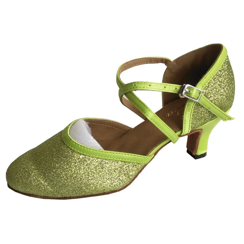 Elisha Dance Shoe 6.3cm Heel Women's Light Green Glitter Closed Toe