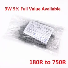 200 шт. 3 Вт оксид Carbom металлический пленочный резистор 180R/200R/220R/240R/270R/300R/330R/360R/390R/430R/470R/510R/560R/620R/680R/750R 5
