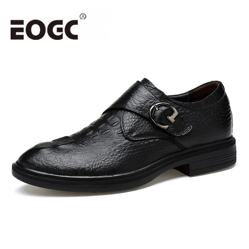 

Luxury men dress shoes buckle crocodile Formal handmade genuine leather Men flats shoes gentleman brand oxford shoes