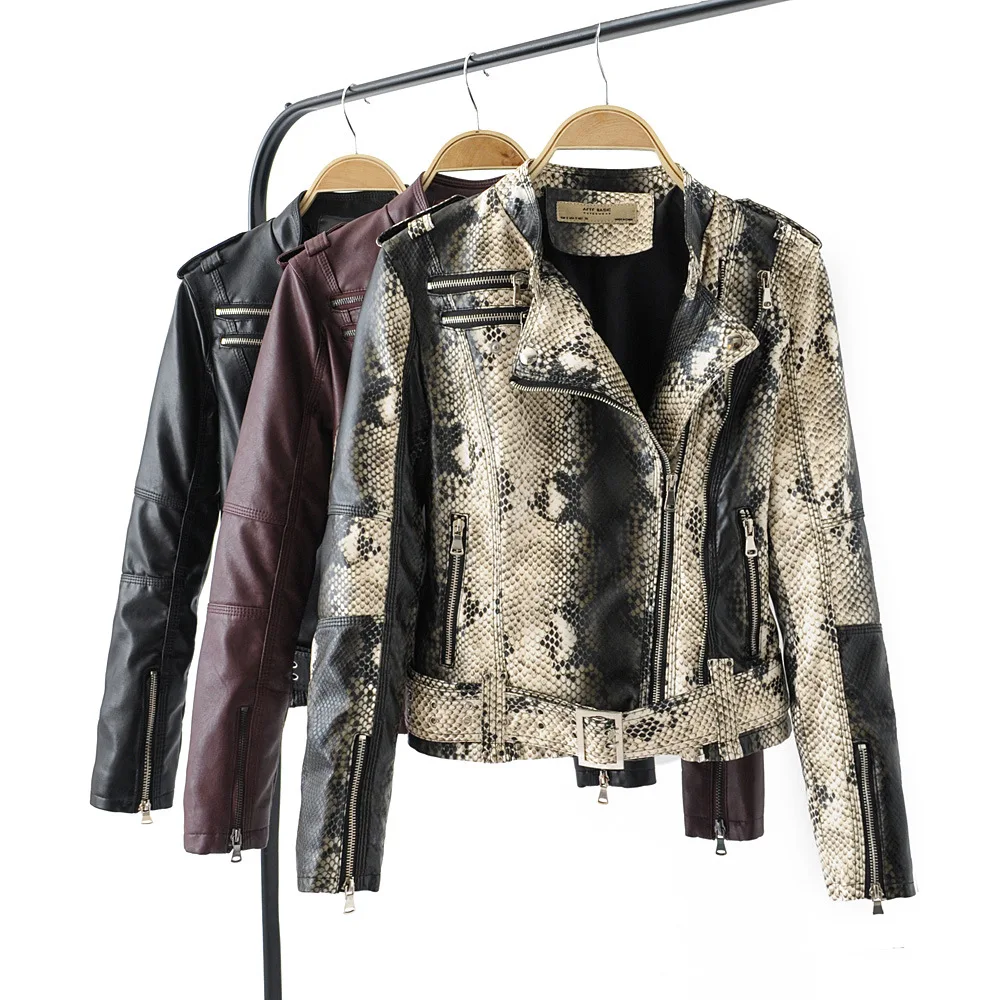 

Women's Leather Jacket Motor & Biker PU Fashion Faux Leather Jacket For Female 2019 Spring New S M L XL High Quality