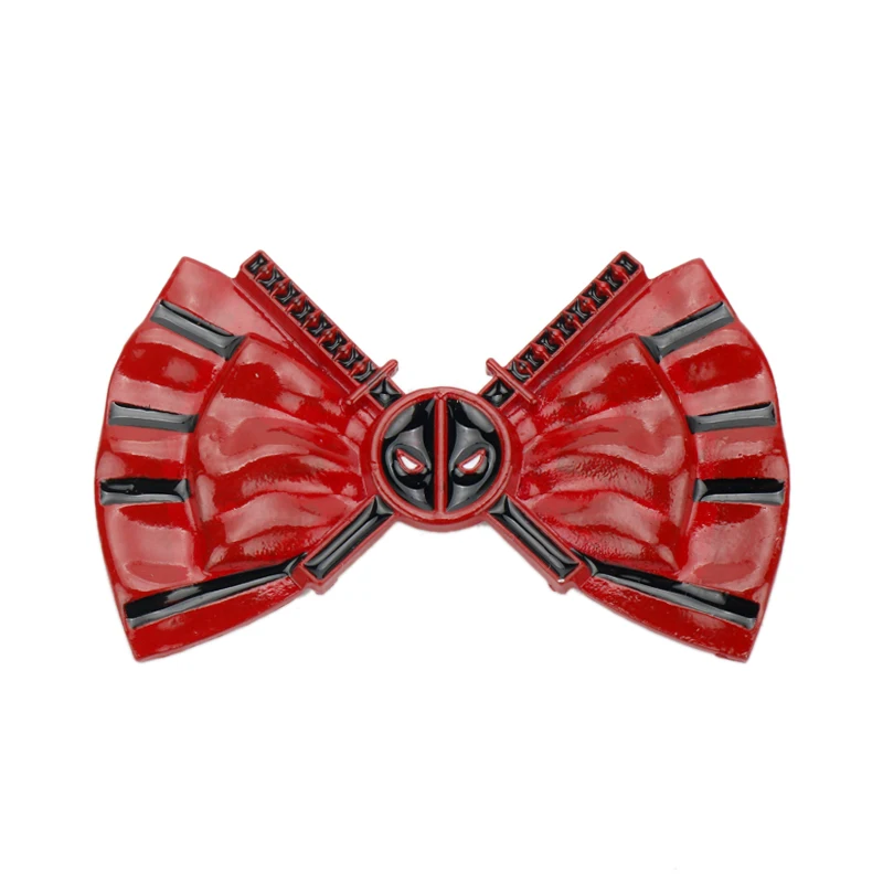 

HANCHANG Jewelry Deadpool Pins Dead Pool Bowknot Brooches Badges Backpack Accessories Marvel Comics Super Hero Pin Gift for Fans