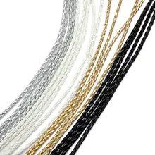 5 мм/Лот, 3 мм, черный, золотой, серебряный плетеный браслет из искусственной кожи, фурнитура для изготовления круглых кожаных украшений, шнур, веревка, ожерелье, браслет