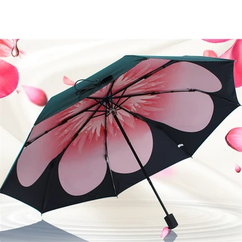 

Three folds Rain gears Umbrella Manual Sun protection Umbrellas UV protection 8 bones For Women