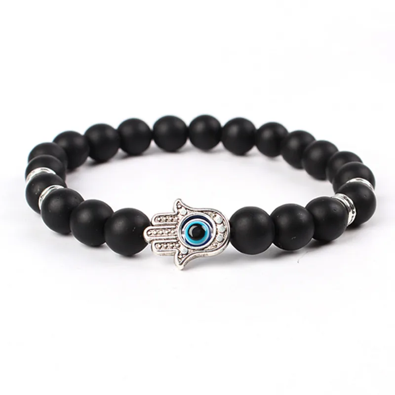 

Endless August Wholesale Natural Stone Evil Eye Bracelets For Women Men Trendy Fatima Hand Bracelet Femme With Stones Jewelry
