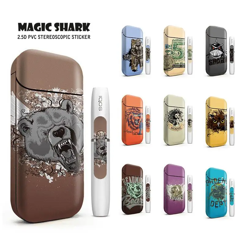 Чехол Magic Shark Cool Animal Lion Bear Horse Owl Leon Club для электронной сигареты наклейка пленка IQOS 2
