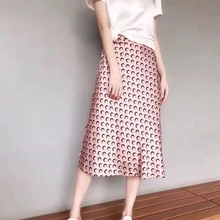 Новинка весны, высокая талия, принт с Луной, Женская Высококачественная облегающая юбка до середины икры