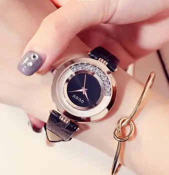 

Relogio Feminino GUOU Women Watches Fashion Exquisite Rhinestone Watch Women Luxury Leather Ladies Watch Clock saat Reloj Mujer