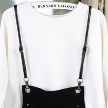 Дизайн Для мужчин подтяжки 0,8 см Ширина 4 крючка и 2 регулируемые пряжки без жалюзи из искусственной кожи подтяжки для Для женщин