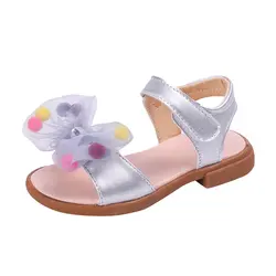 Новинка; Летняя детская обувь; коллекция 2019 года; модные милые детские сандалии из кожи для девочек; дышащая обувь с бантом для малышей