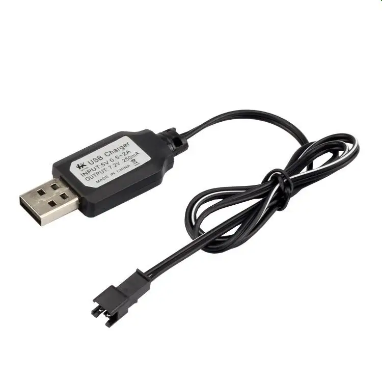 YUKALA 3,6 V 4,8 V 6,0 V 7,2 V 9,6 V Ni-CD/Ni-mh аккумуляторная батарея USB зарядное устройство/USB зарядный кабель с SM/JST/TAMIYA штекер 2 шт - Цвет: 7.2V SM