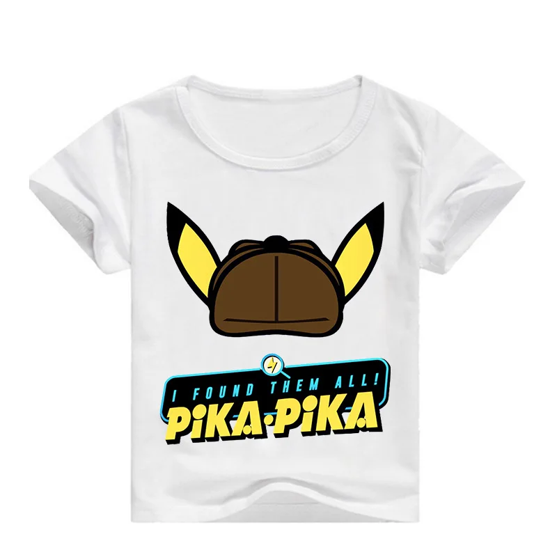 

Pokemon Detective Pikachu Printed Children T-shirt Fashion Summer Short Sleeve T shirt 2019 NEW Streetwear kids T shirts