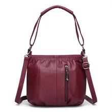 Сумка-мешок из натуральной кожи, женская сумка-мессенджер, высокое качество, Ретро стиль, сумка на плечо, простая сумка через плечо, модная сумка