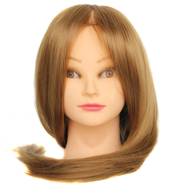 

20"Hair Mannequin Head Hair Fake Hairdressing Doll Heads Training Manikin with Synthetic Hair Manik Cosmetology Educational Sale