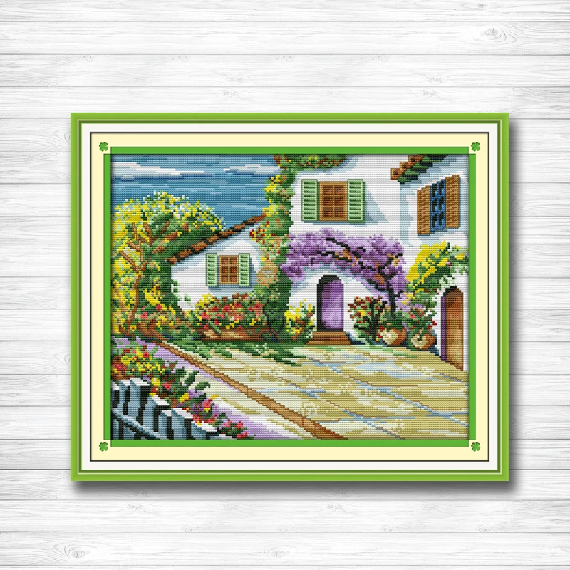 

The beautiful courtyard garden Scenery Home Decor dmc 14CT 11CT counted cross stitch Needlework Set Embroidery kits Handmade Art