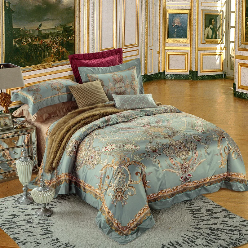 

4/6Pcs Egyptian cotton silky Bohemia Luxury Bedding set Christmas Queen King size 3D Duvet cover Bed sheet set Pillowcase 36