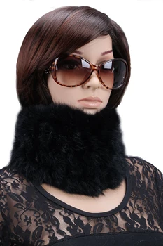 

GTC60 FREE SHIPPING WOMENS FEMALE WINTER WARM FASHION SOFT GENUINE/REAL KNIT KNITTED TRIGONAL RABBIT FUR SCARF SHAWLS WRAPS