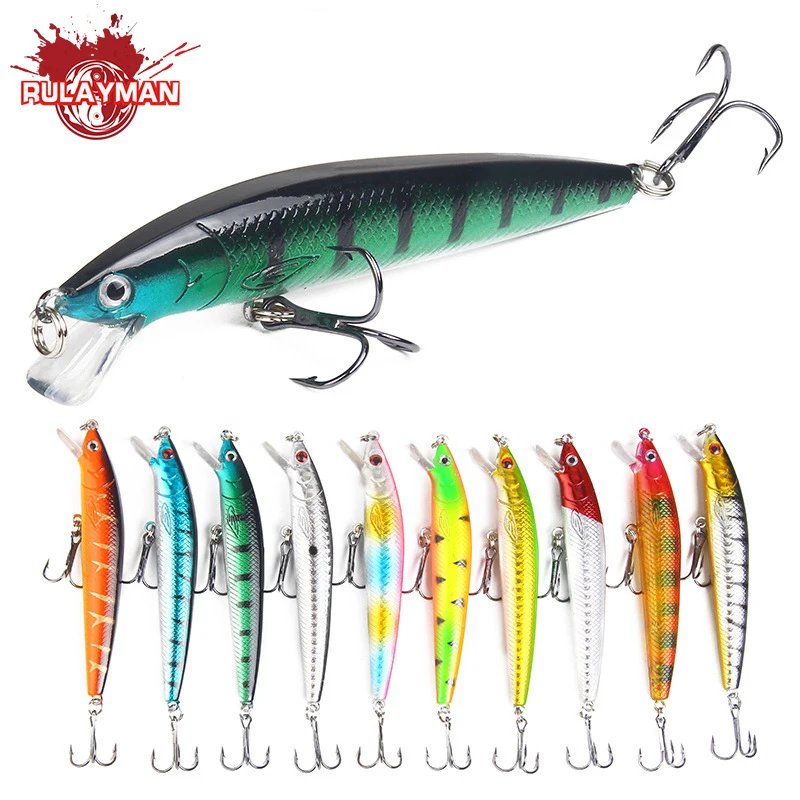 

RULAYMAN MINOW 1Pcs Fishing Lures Colors Iscas Artificiais Para Pesca Fishing Lures 10cm 7.5g Wobblers Crankbait Swimbait RM202