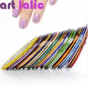 10pcs Striping Tape Line Nail Art Sticker Decoration DIY Decals UV Gel Acrylic Nail Tips