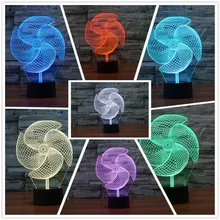 font b 2017 b font Innovative Windmill Fan 3D illusion font b LED b font