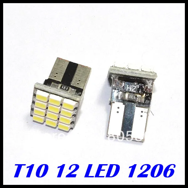 Яркий T10 LED Canbus W5W 3020/1206 T10 12smd водить авто Клин поворотов свет лампы белый цвет;