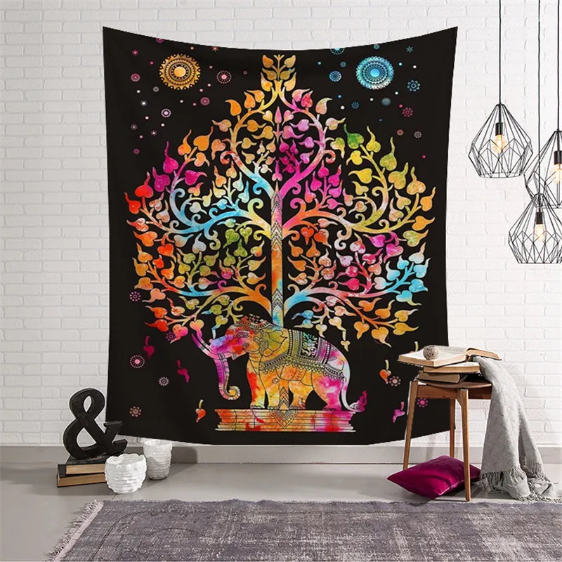 150*200cm Indian Mandala Tapestry Yoga Mat Bedspread Hippie Home Decor Wall Hanging Bohemia Beach Towel large Tapestry - Цвет: D