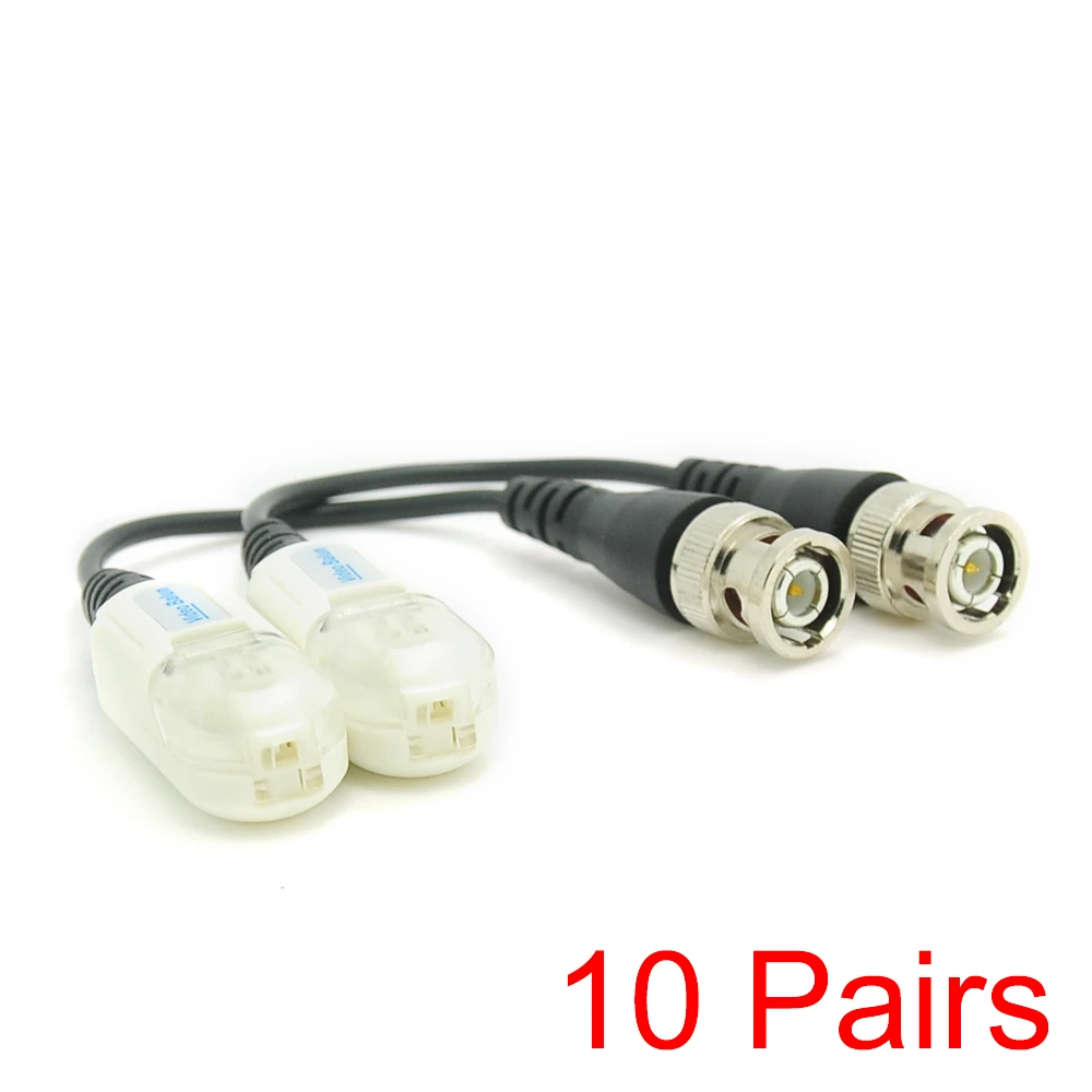 

10x ToolLess Snap Video Balun Transceiver Passive UTP CAT5 BNC Male For CCTV