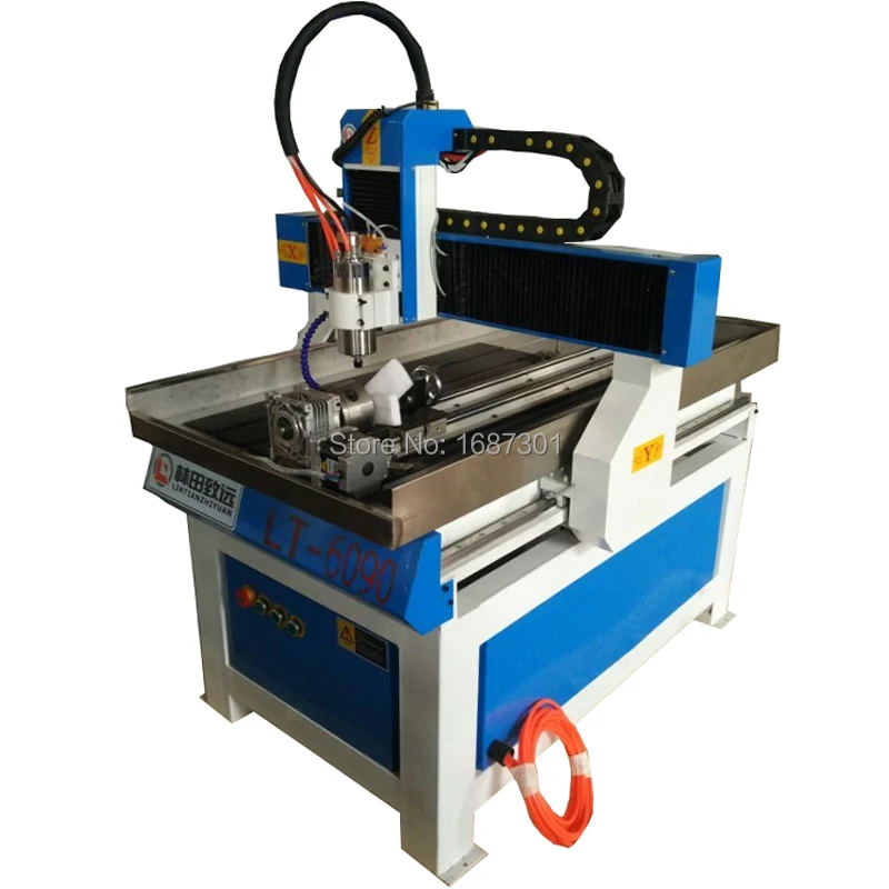 CE certificate 4 axis wood cylinder engraving cnc machine T slot cast