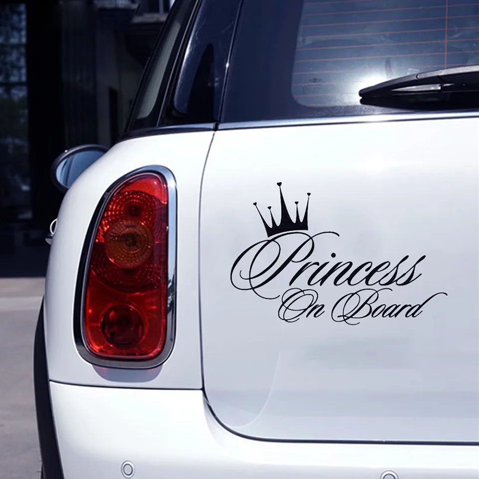 Cunymagos 16.510.9CM PRINCESS ON BOARD Funny Personality Text Car Sticker Fashion Vinyl Decal (5)
