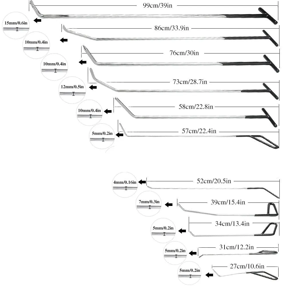11 шт. PDR стержней молния инструменты Paintless Дент Ремонт автомобилей Дент Ремонт вмятина удаления Дент Съемник Lifter клеевой пистолет коснитесь