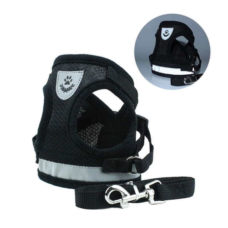 1pc/set Pet Dog Chest Strap Leash Adjustable Soft Breathable Dog Harness Nylon Mesh Vest Harness for Dogs Puppy Collar Jacket 1pc/set Pet Dog Chest Strap Leash Adjustable Soft Breathable Dog Harness Nylon Mesh Vest Harness for Dogs Puppy Collar Jacket