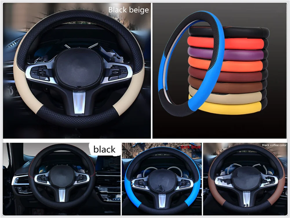 Auto parts Leather weaving steering wheel cover 38 cm or 15 inches for Ferrari 488 SP38 Portofino FXX-K 812 LaFerrari J50