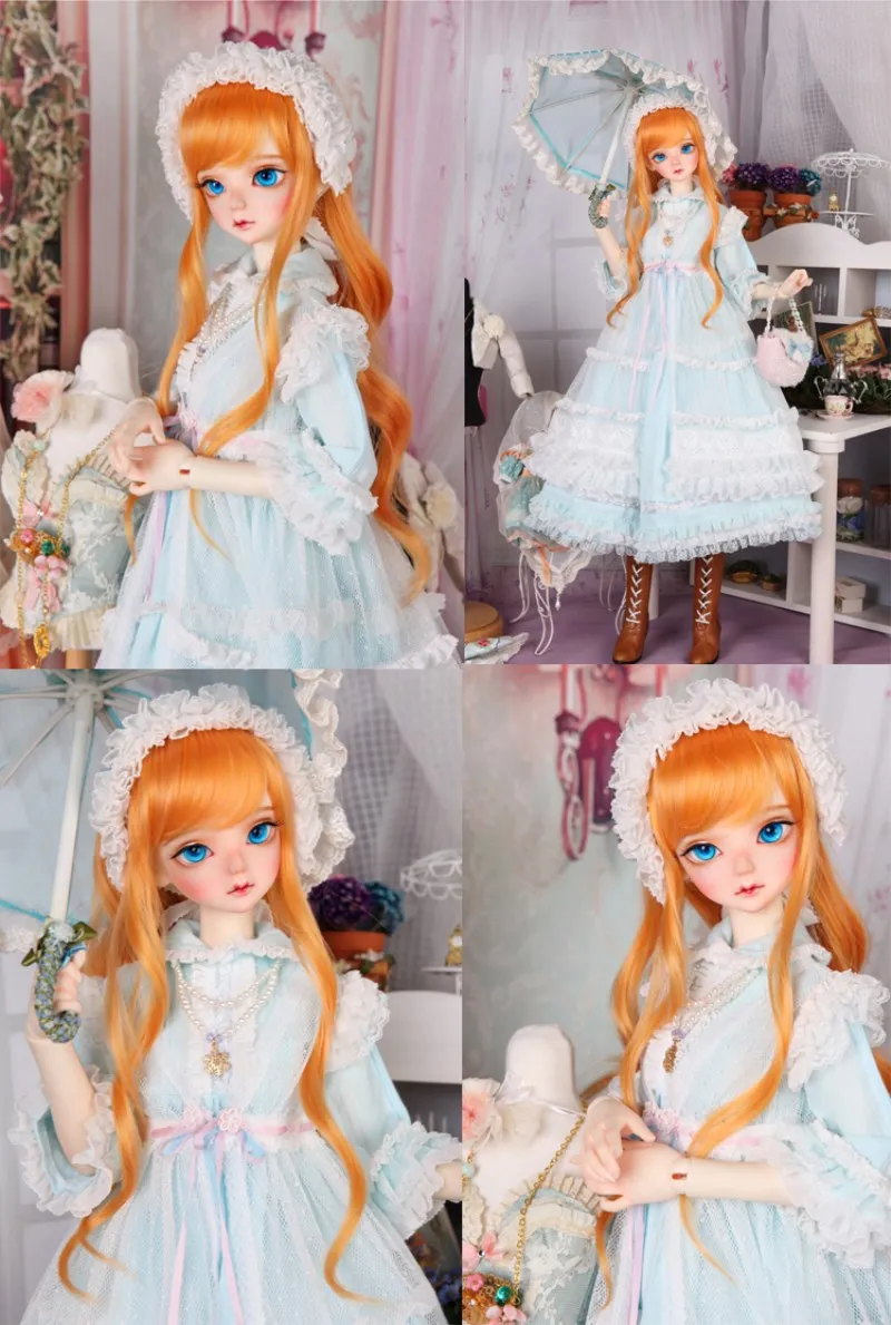 1pcs15CM high temperature fiber Russian handmade doll big wave curly hair wig suitable cute doll accessories girl doll  wig  toy