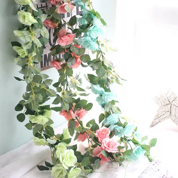 

False flower long rattan rose simulated leaf simulation flower micro - landscape. Wedding, home, air conditioning decorations