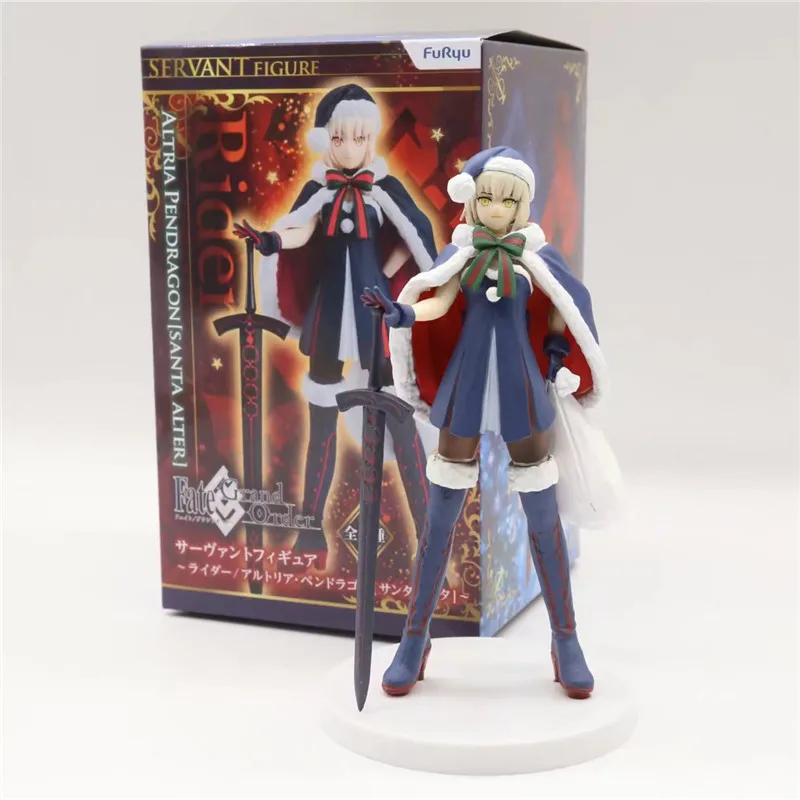 Anime Fate Grand Order Saber Altria Pendragon Santa Ver. PVC Action Figure Toys Christmas Saber Dolls Brinquedos Gift 18cm  (1)