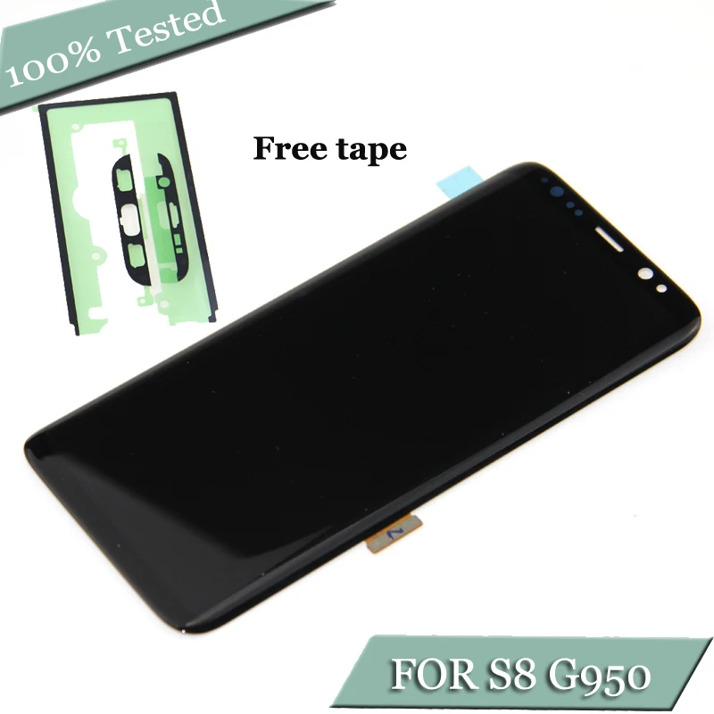 

100% Tested 5.8''AMOLED Display For SAMSUNG S8 G950F G950U LCD Display Touch Screen Digitizer Assembly Replacement Black