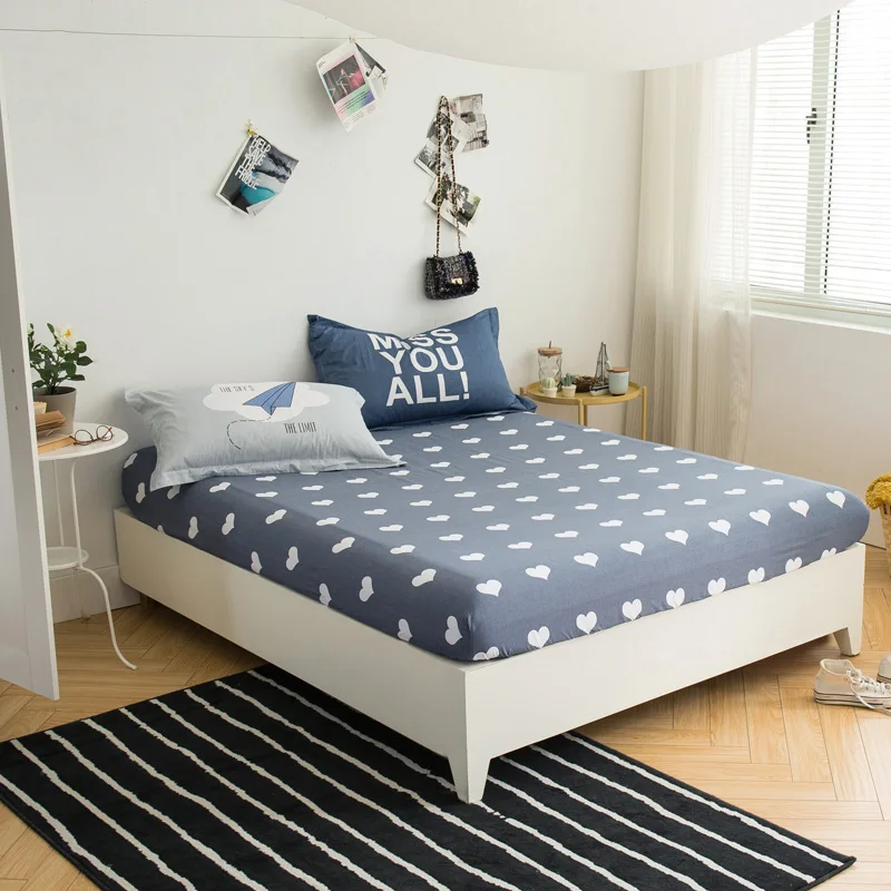 100 Cotton Mattress Protector Cover Printed Antibacterial Removable