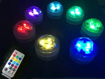 

120pcs/lot 3Smds tea light remote controlled Floralytes submersible Candle lamp w/controller wedding party vase decor-Multicolor